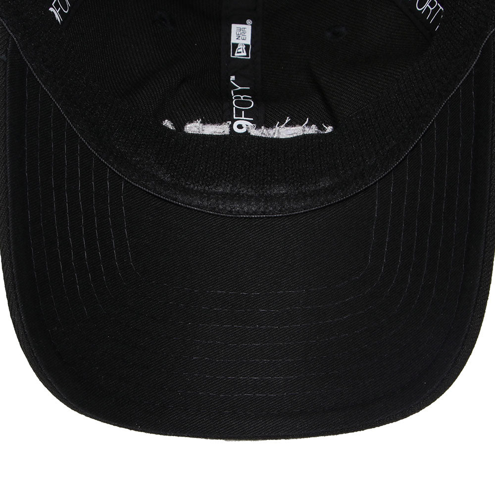 New Era Golf Women Open Back Black Long Visor 9FORTY Adjustable Cap
