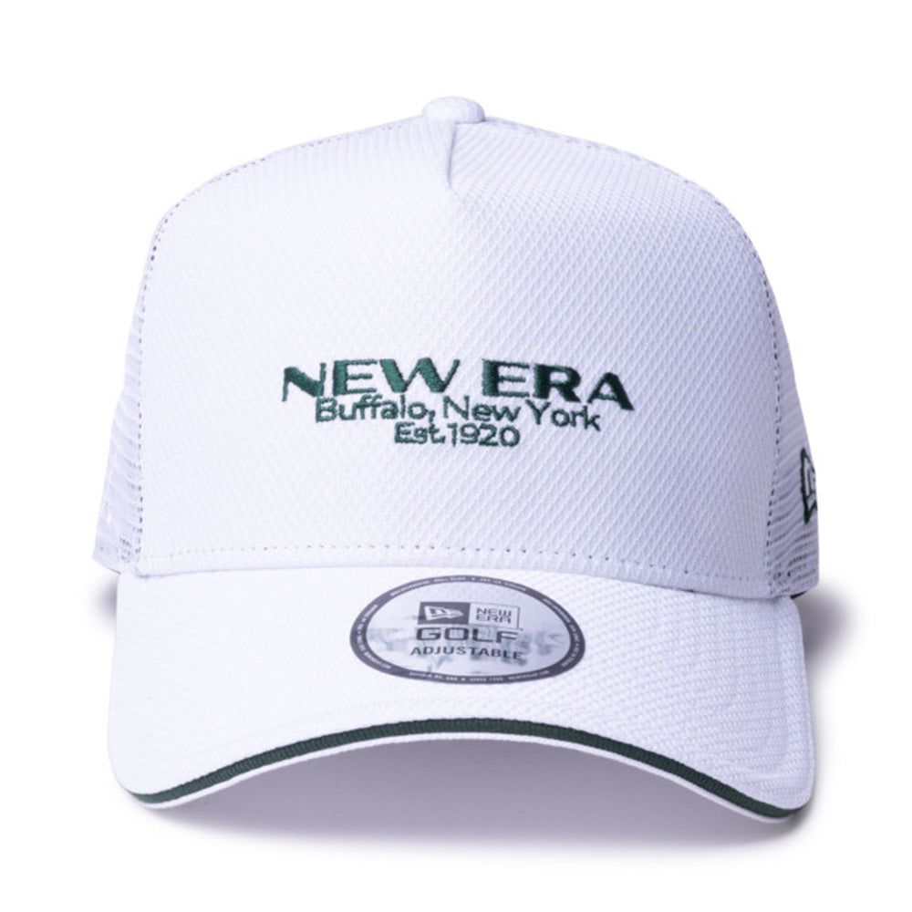 New Era Wordmark Golf White 9FORTY A-Frame Trucker Snapback Cap