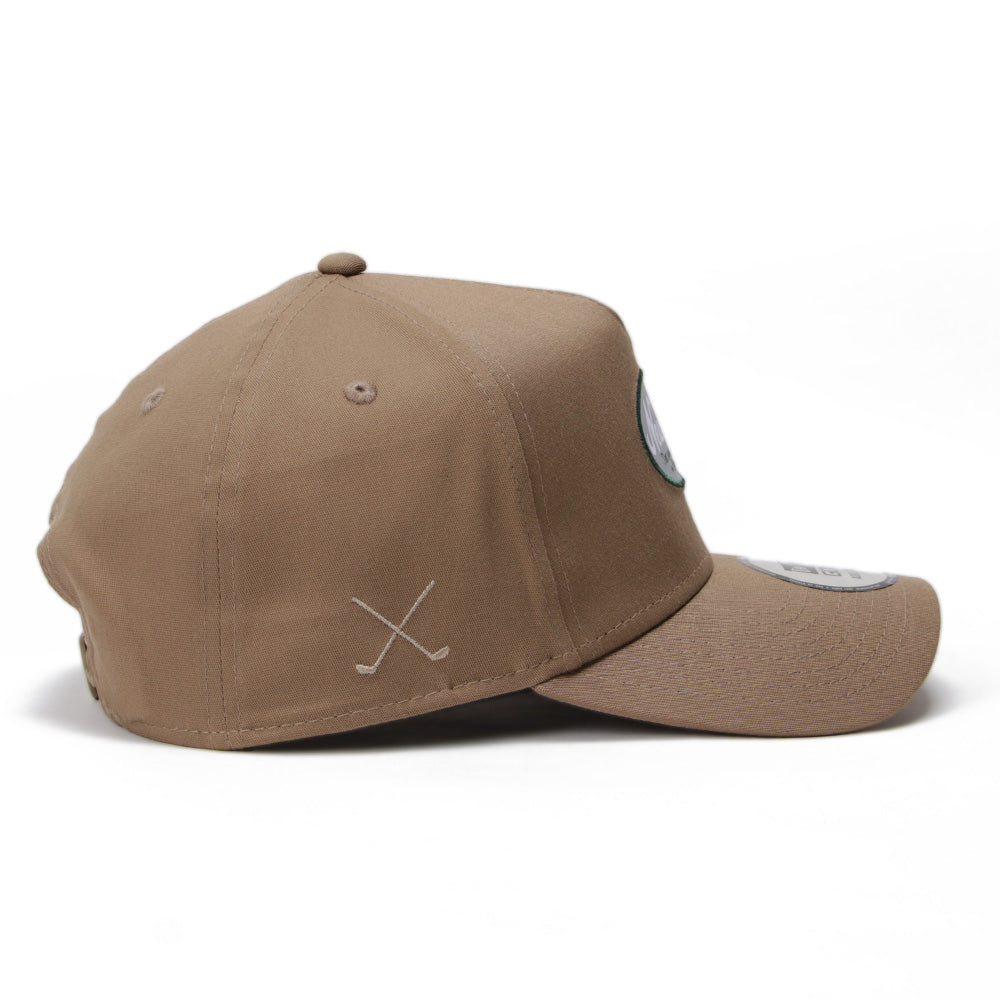 New Era Golf Oval Logo Khaki 9FORTY A-Frame Adjustable Cap