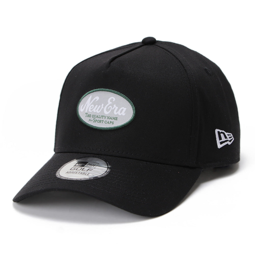 New Era Golf Oval Logo Black 9FORTY A-Frame Adjustable Cap