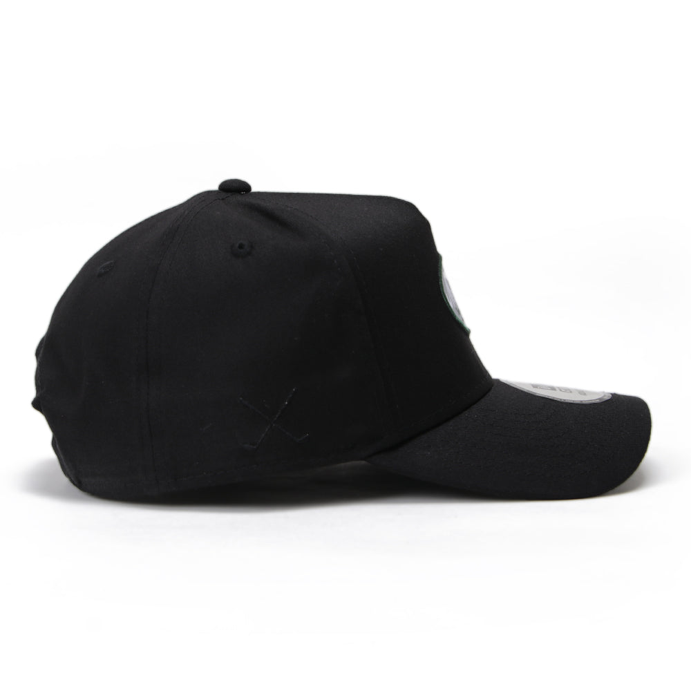 New Era Golf Oval Logo Black 9FORTY A-Frame Adjustable Cap