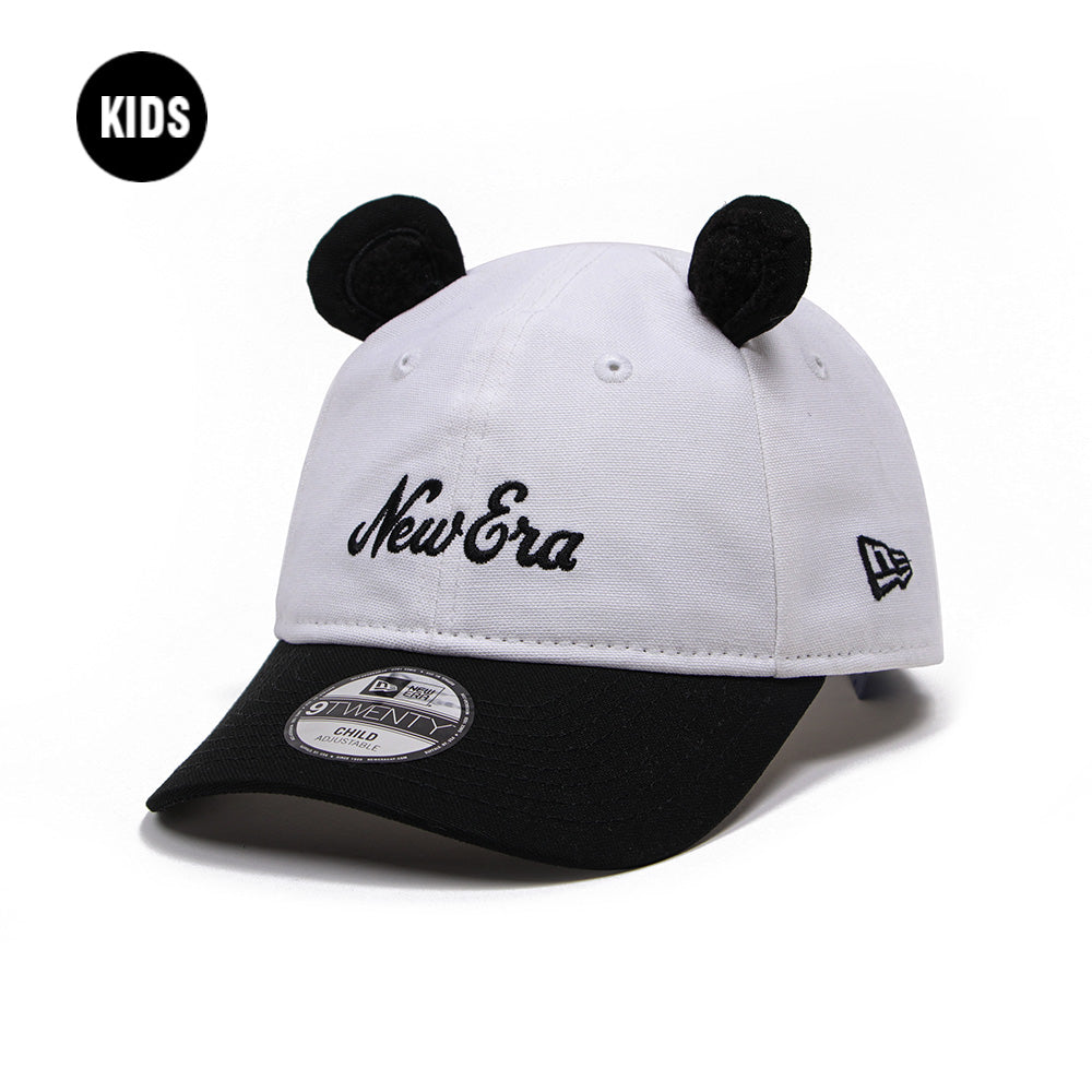 New Era Script Logo Animal White Black Youth 9TWENTY Adjustable Cap