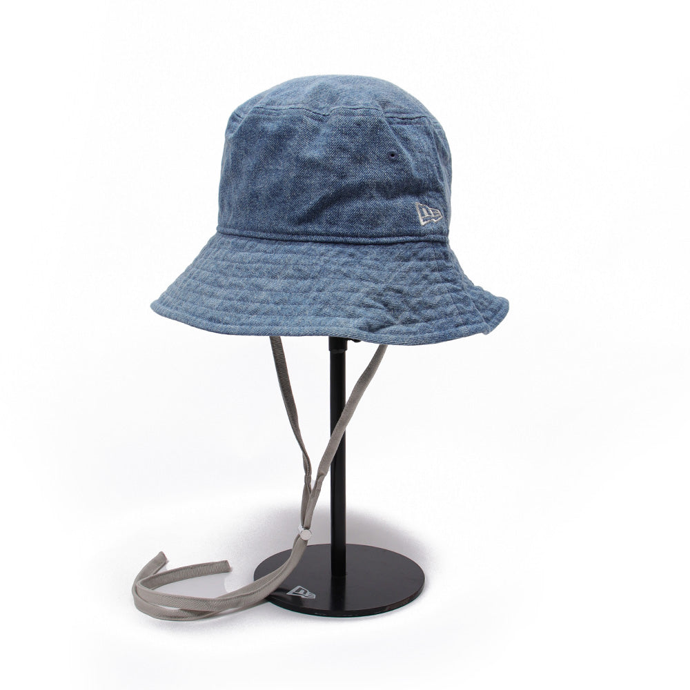 New Era Cord Strap Blue Bucket Hat