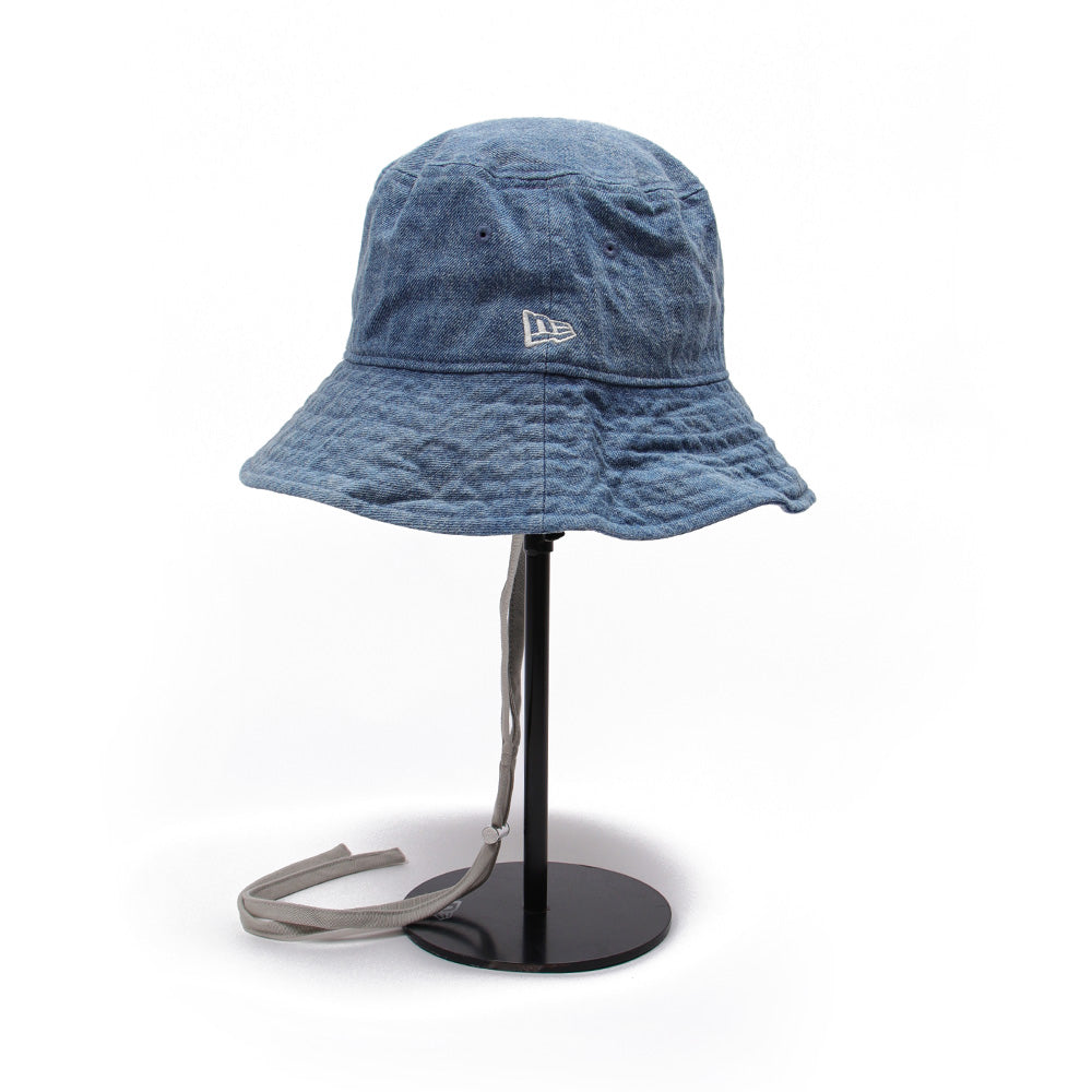 New Era Cord Strap Blue Bucket Hat