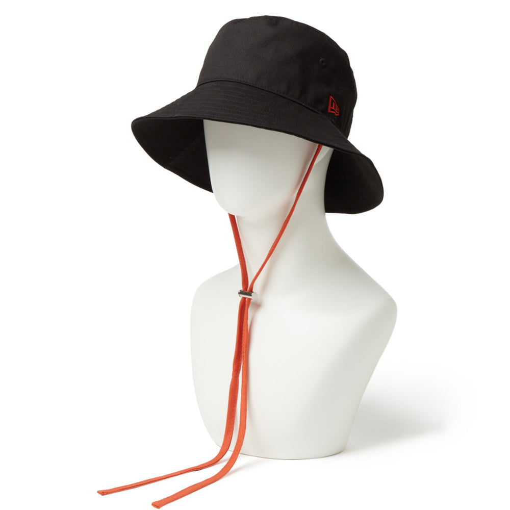 New Era Cord Strap Black Bucket Hat