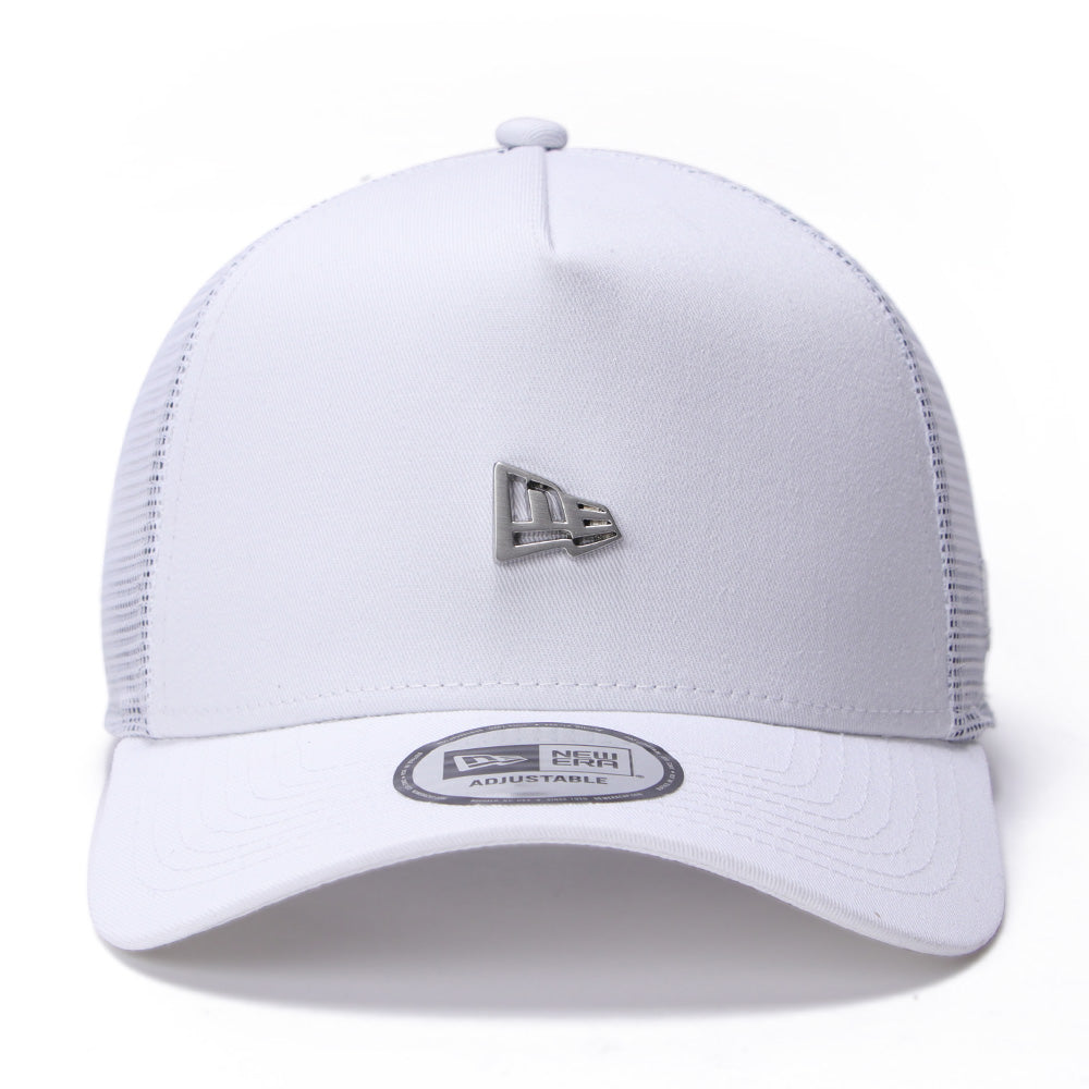 New Era Metal Front Flag White 9FORTY A-Frame Trucker Snapback Cap
