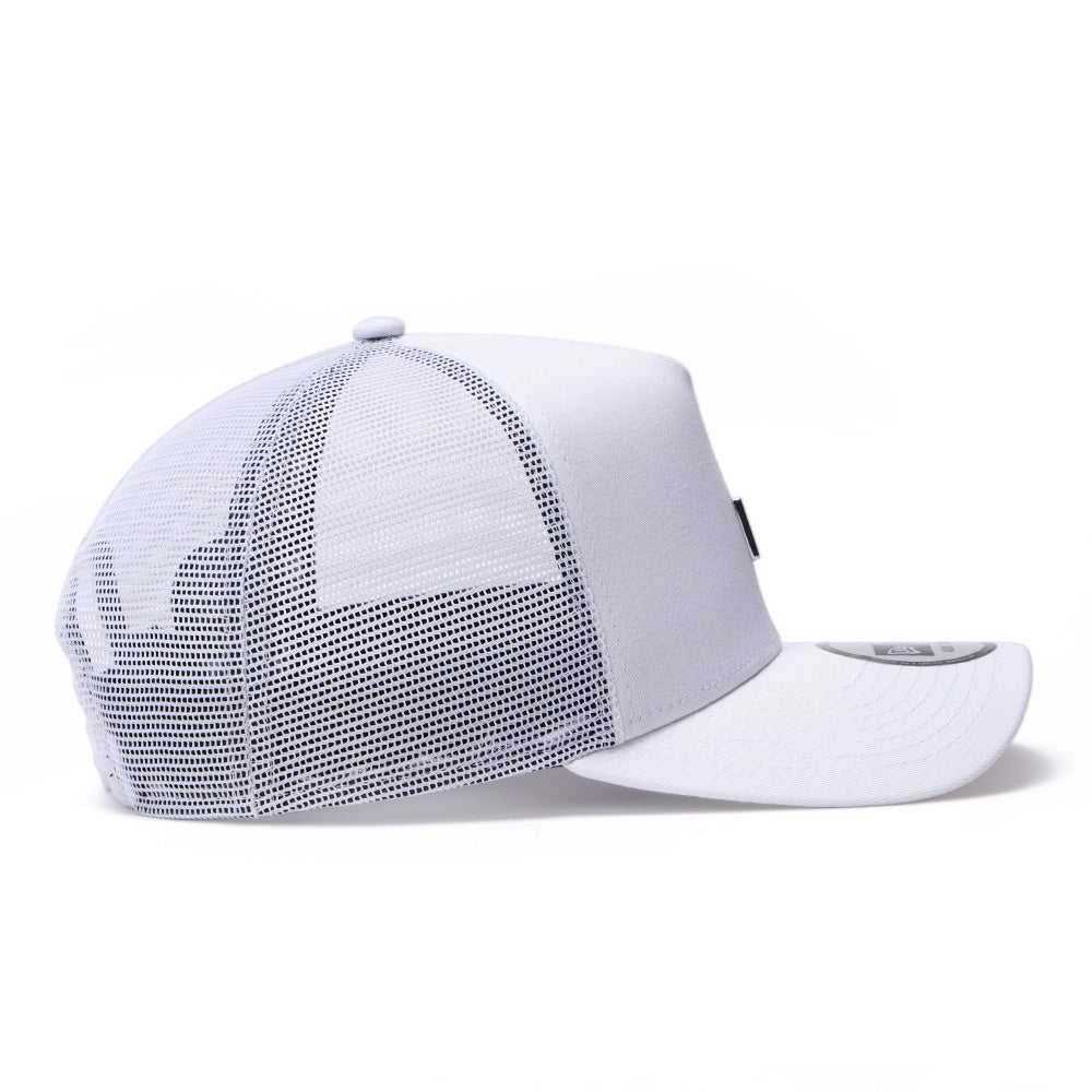 New Era Metal Front Flag White 9FORTY A-Frame Trucker Snapback Cap
