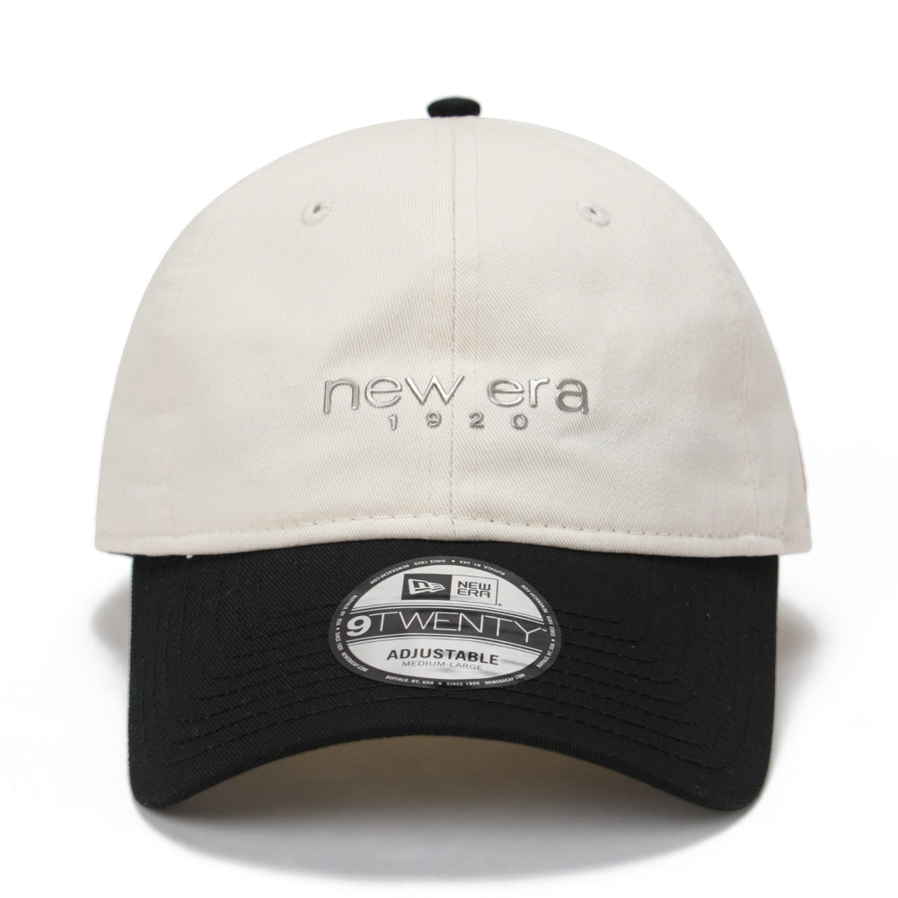 New Era Two Tone TPU Logo Cream Black 9TWENTY Adjustable Cap