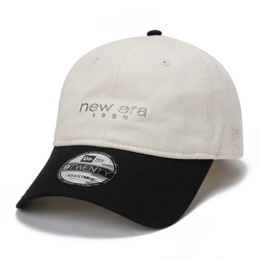 New Era Two Tone TPU Logo Cream Black 9TWENTY Adjustable Cap