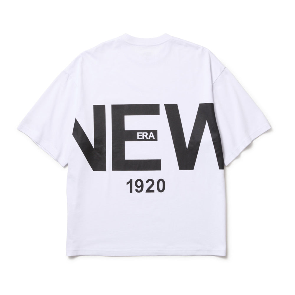 New Era Wordmark 1920 Zoom Up Logo White Oversized Short Sleeve T-Shirt