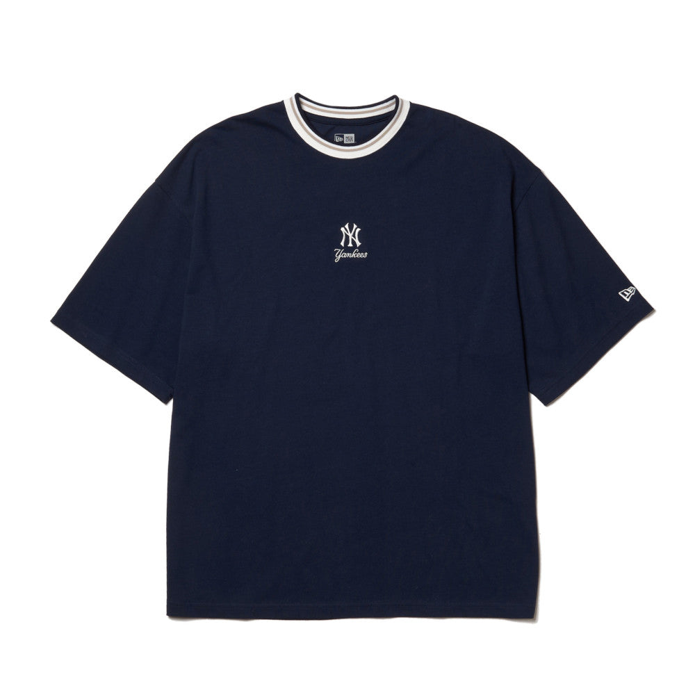 New Era New York Yankees Mini Logo Navy Oversized Short Sleeve T-Shirt