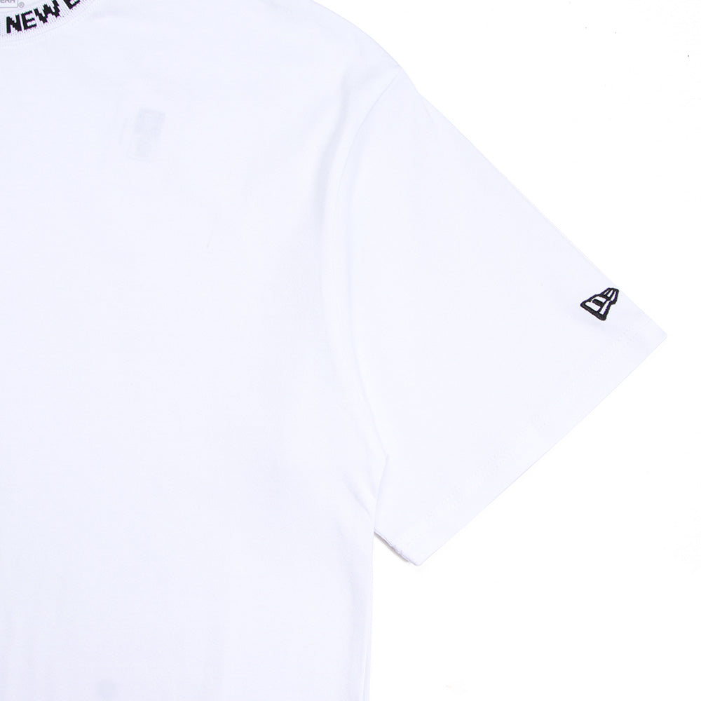 Collar Logo White Oversized Short Sleeve T-Shirt