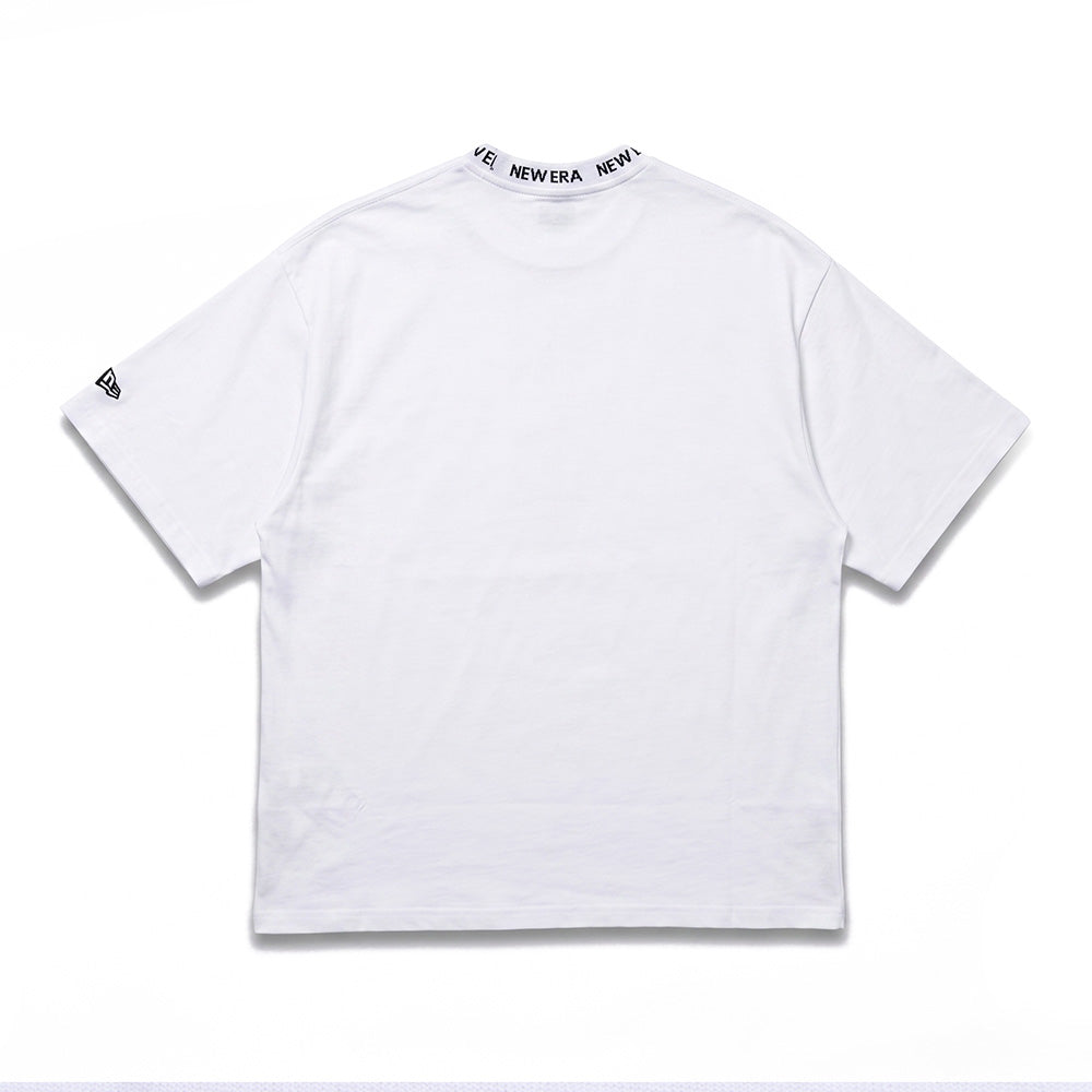 Collar Logo White Oversized Short Sleeve T-Shirt