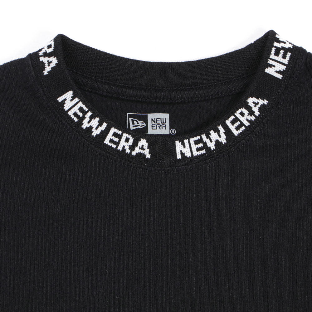 Collar Logo Black Oversized Short Sleeve T-Shirt