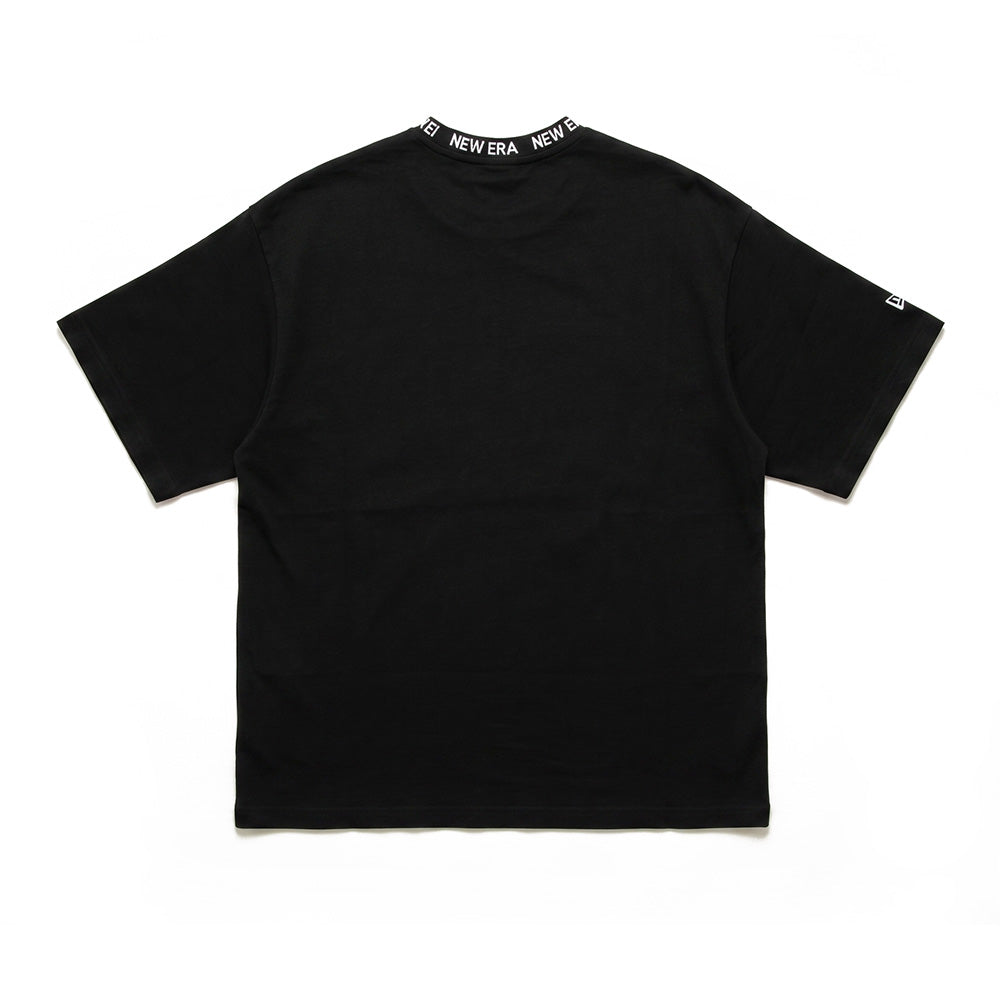 Collar Logo Black Oversized Short Sleeve T-Shirt