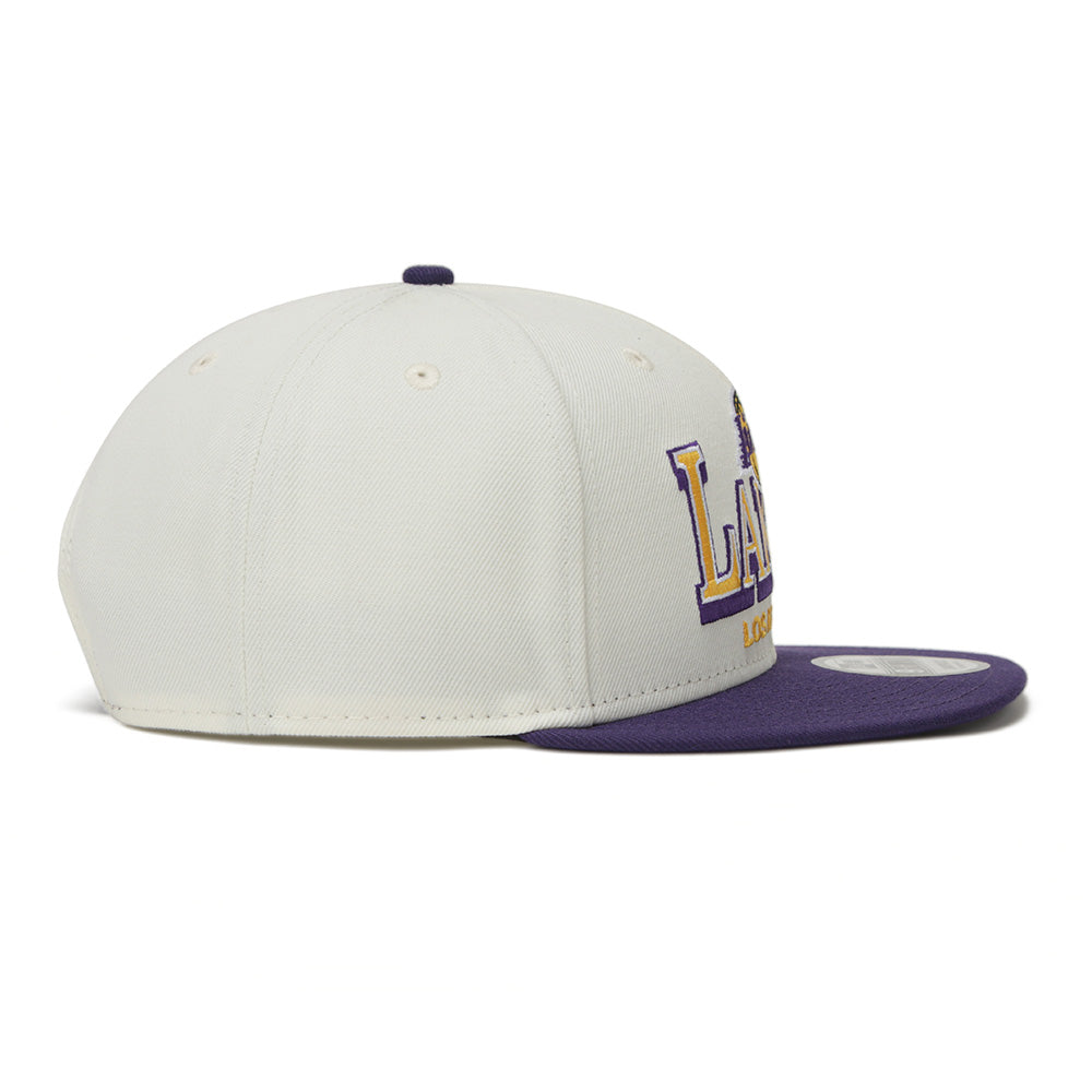 New Era Los Angeles Lakers NBA Stack Script Chrome White 9FIFTY Snapback Cap