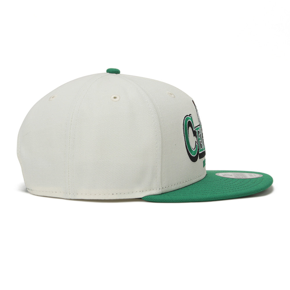 New Era Boston Celtics NBA Stack Script Chrome White 9FIFTY Snapback Cap