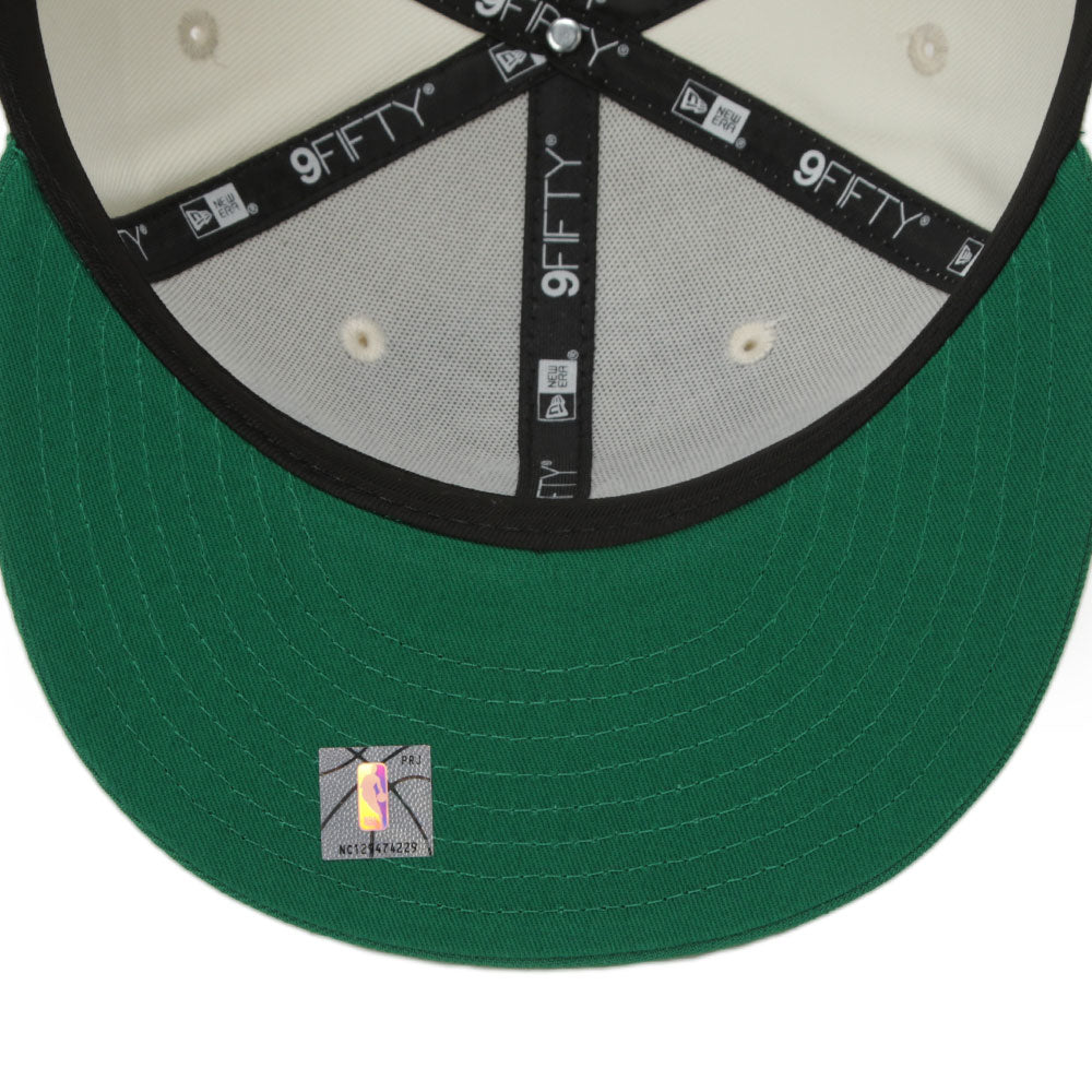 New Era Boston Celtics NBA Stack Script Chrome White 9FIFTY Snapback Cap