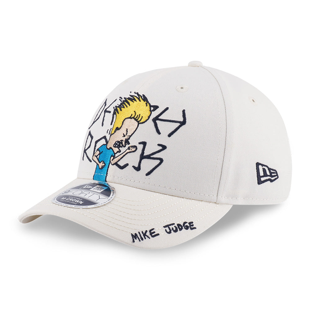 New Era x Beavis and Butthead White 9FORTY M-Crown Short Visor Adjustable Cap