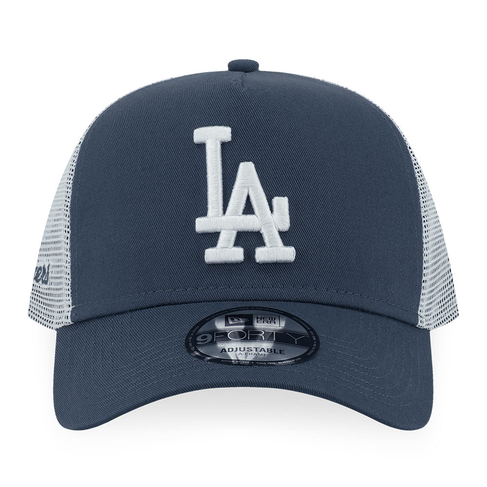 New Era Los Angeles Dodgers Color Era FW25 Muted Indigo White 9FORTY A-Frame Trucker Snapback Cap