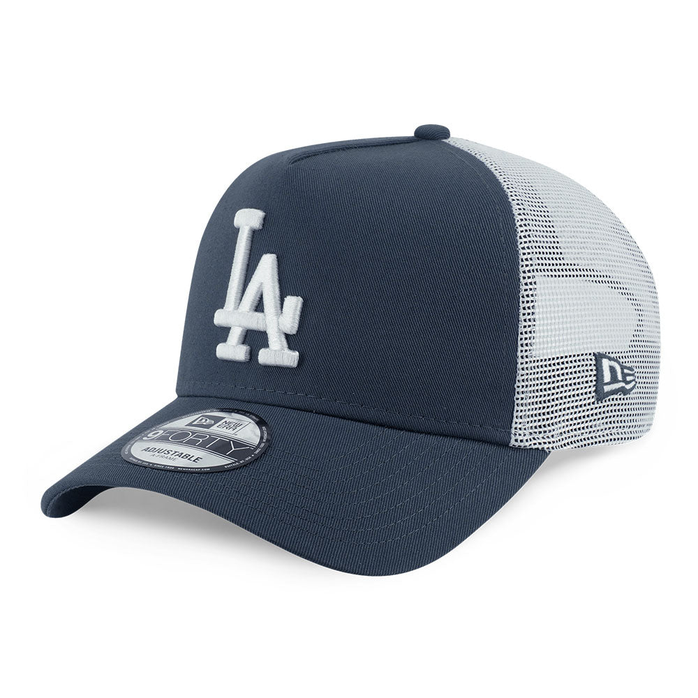 New Era Los Angeles Dodgers Color Era FW25 Muted Indigo White 9FORTY A-Frame Trucker Snapback Cap