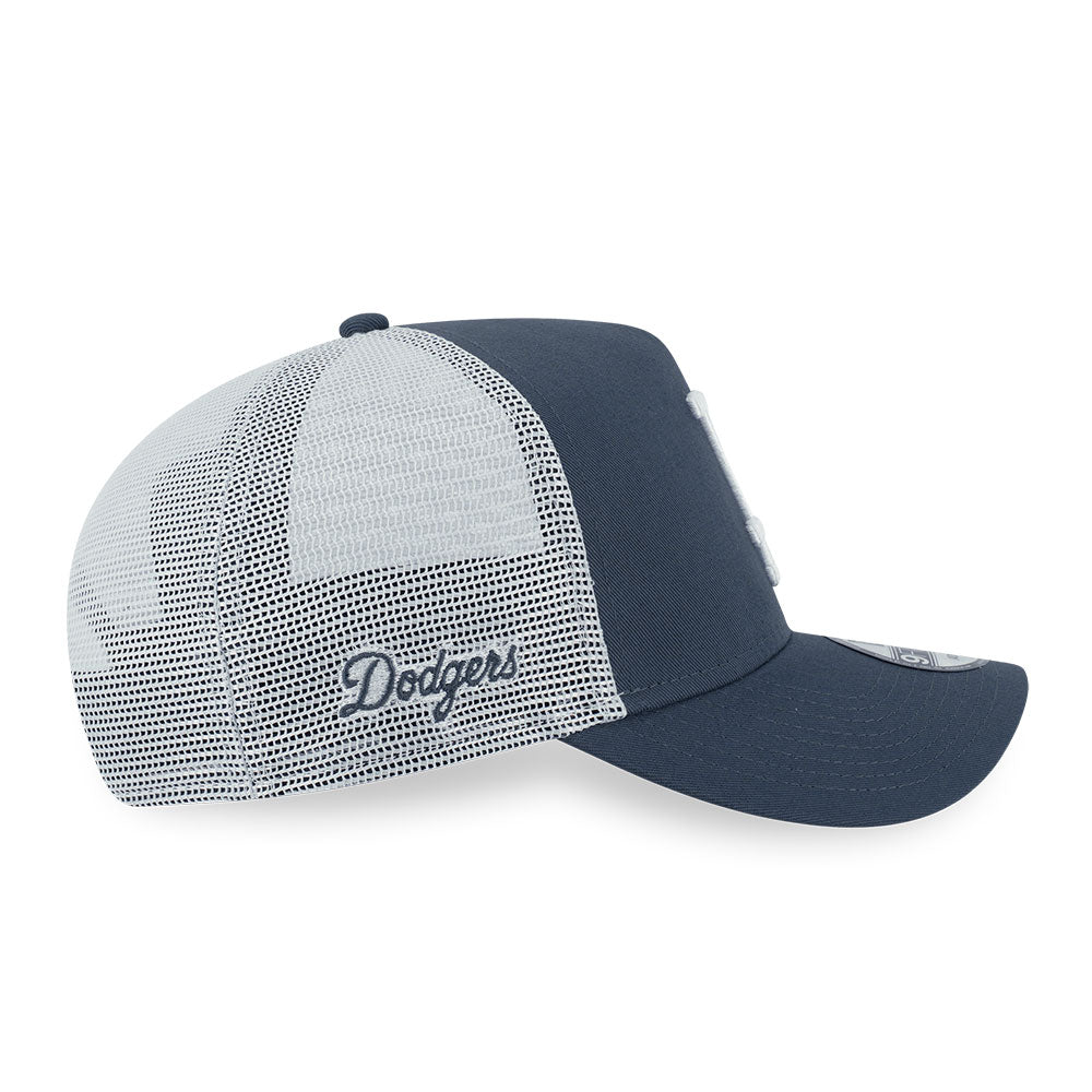 New Era Los Angeles Dodgers Color Era FW25 Muted Indigo White 9FORTY A-Frame Trucker Snapback Cap