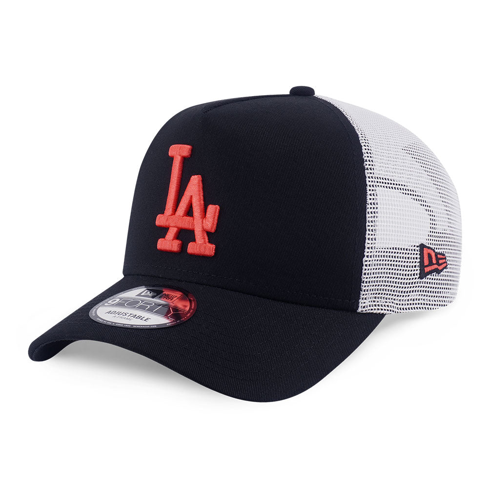 New Era Los Angeles Dodgers Color Era FW25 Black Orange 9FORTY A-Frame Trucker Snapback Cap
