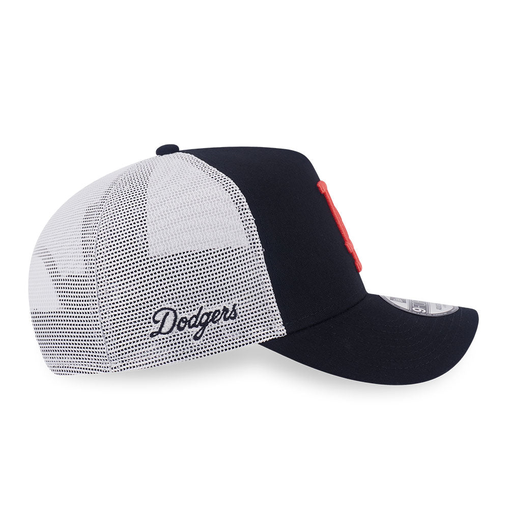 New Era Los Angeles Dodgers Color Era FW25 Black Orange 9FORTY A-Frame Trucker Snapback Cap