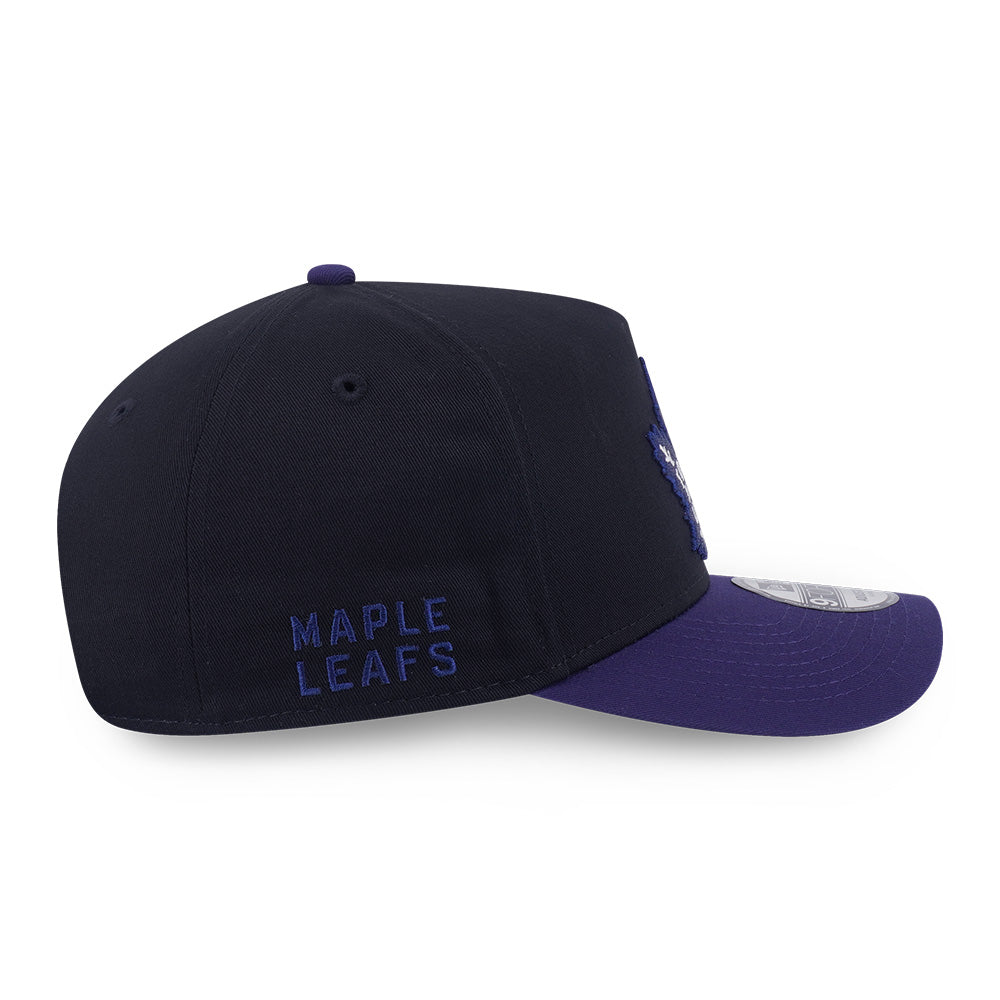 New Era Toronto Maple Leafs Black Blue 9FORTY A-Frame Adjustable Cap