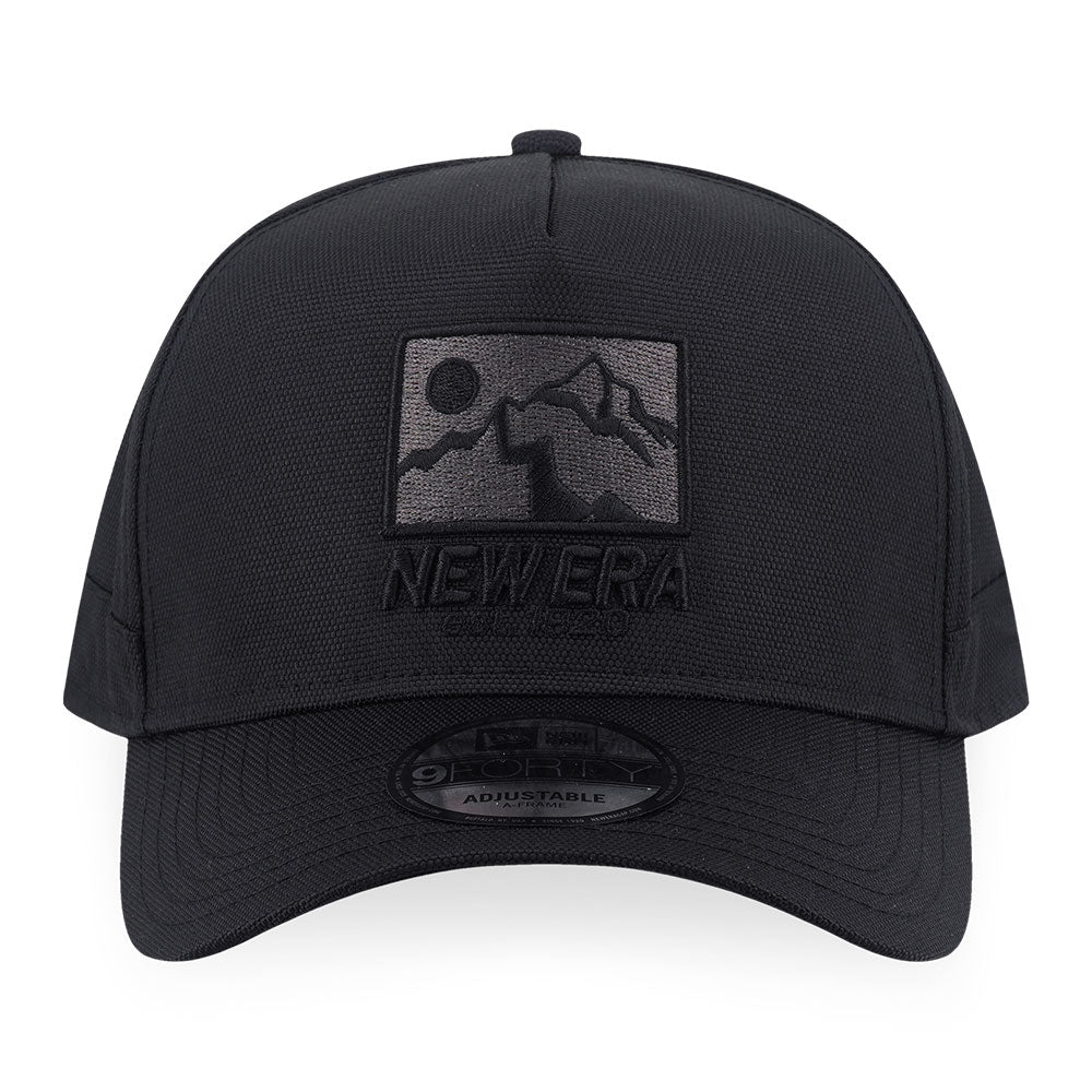 New Era Wordmark Cordura Re Cor Black 9FORTY A-Frame Snapback Cap