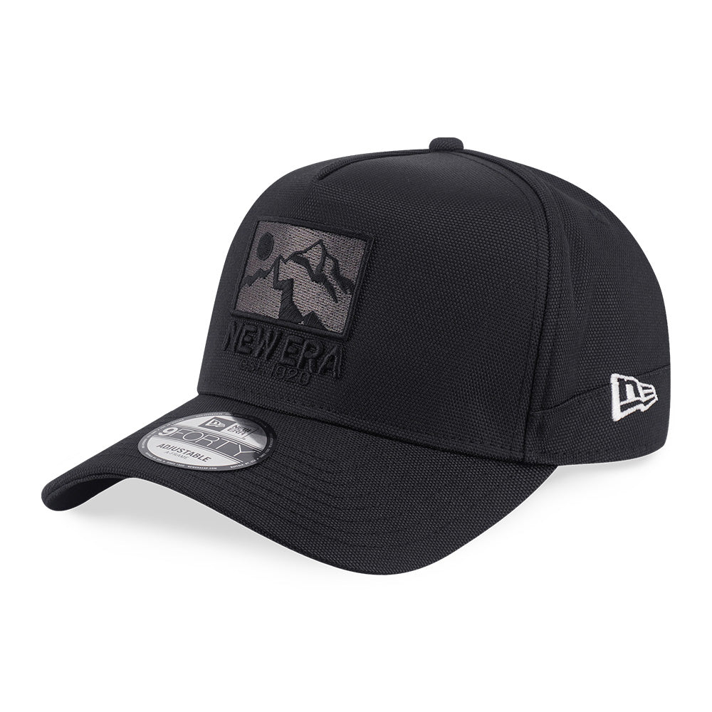 New Era Wordmark Cordura Re Cor Black 9FORTY A-Frame Snapback Cap