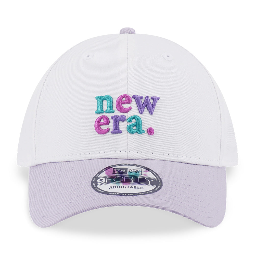 New Era Wordmark 90s Vibe White Soft Lavender 9FORTY Adjustable Cap