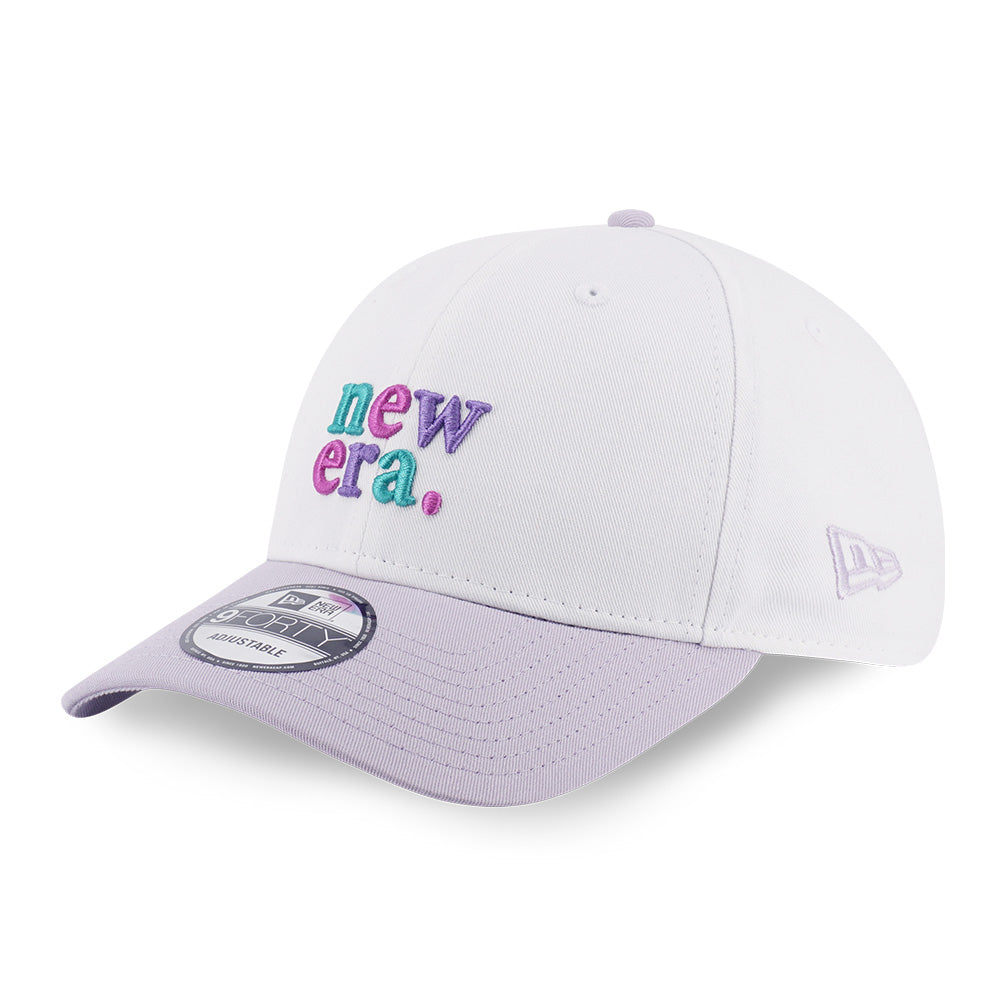 New Era Wordmark 90s Vibe White Soft Lavender 9FORTY Adjustable Cap