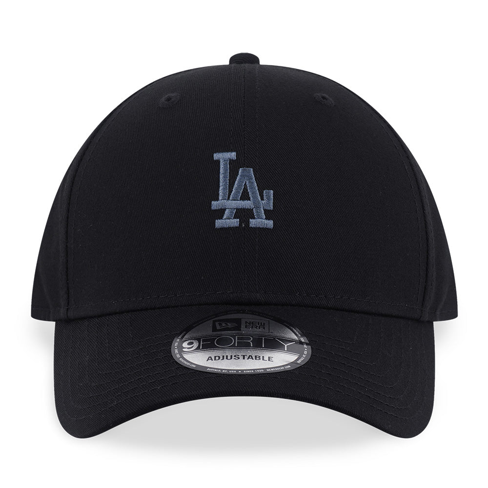 New Era Los Angeles Dodgers Mini Logo Color Era FW25 Black Muted Indigo 9FORTY Adjustable Cap