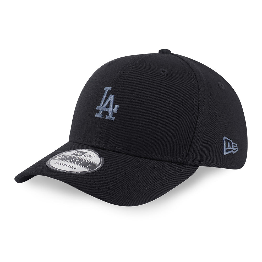 New Era Los Angeles Dodgers Mini Logo Color Era FW25 Black Muted Indigo 9FORTY Adjustable Cap