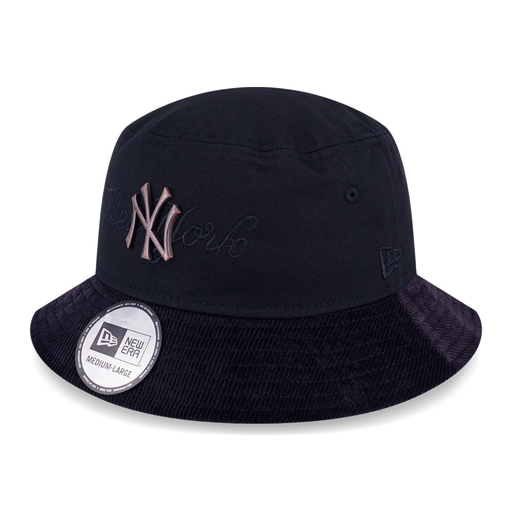 New Era New York Yankees Metal Copper Black Bucket Hat