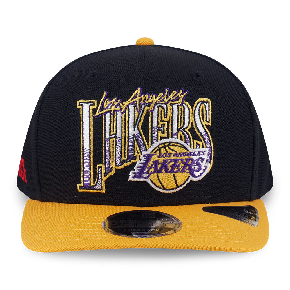 New Era Los Angeles Lakers Net Infilled Black Yellow 9FIFTY Snapback Cap