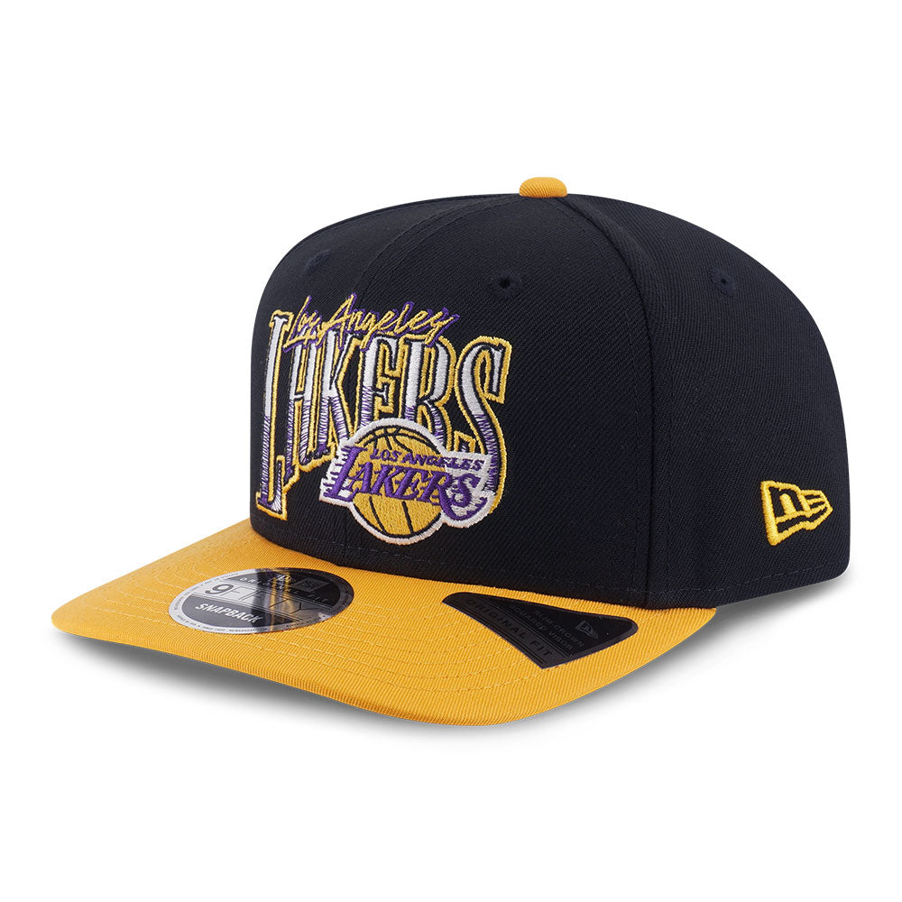 New Era Los Angeles Lakers Net Infilled Black Yellow 9FIFTY Snapback Cap