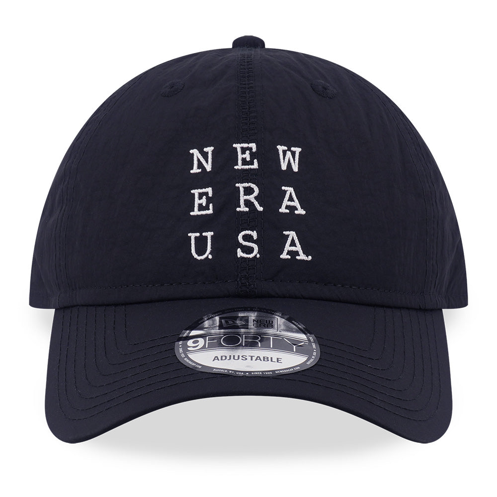New Era USA Wordmark Black Trail Runner 9FORTY Unstructured Adjustable Cap