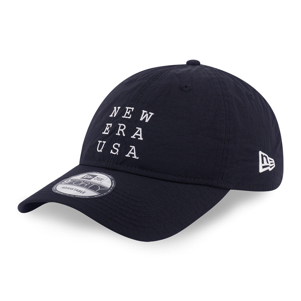 New Era USA Wordmark Black Trail Runner 9FORTY Unstructured Adjustable Cap