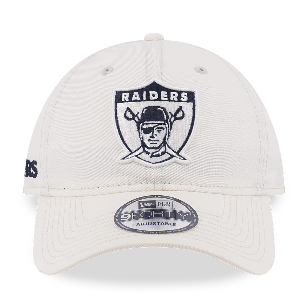 New Era Oakland Raiders Historic Chrome White 9FORTY Unstructured Adjustable Cap