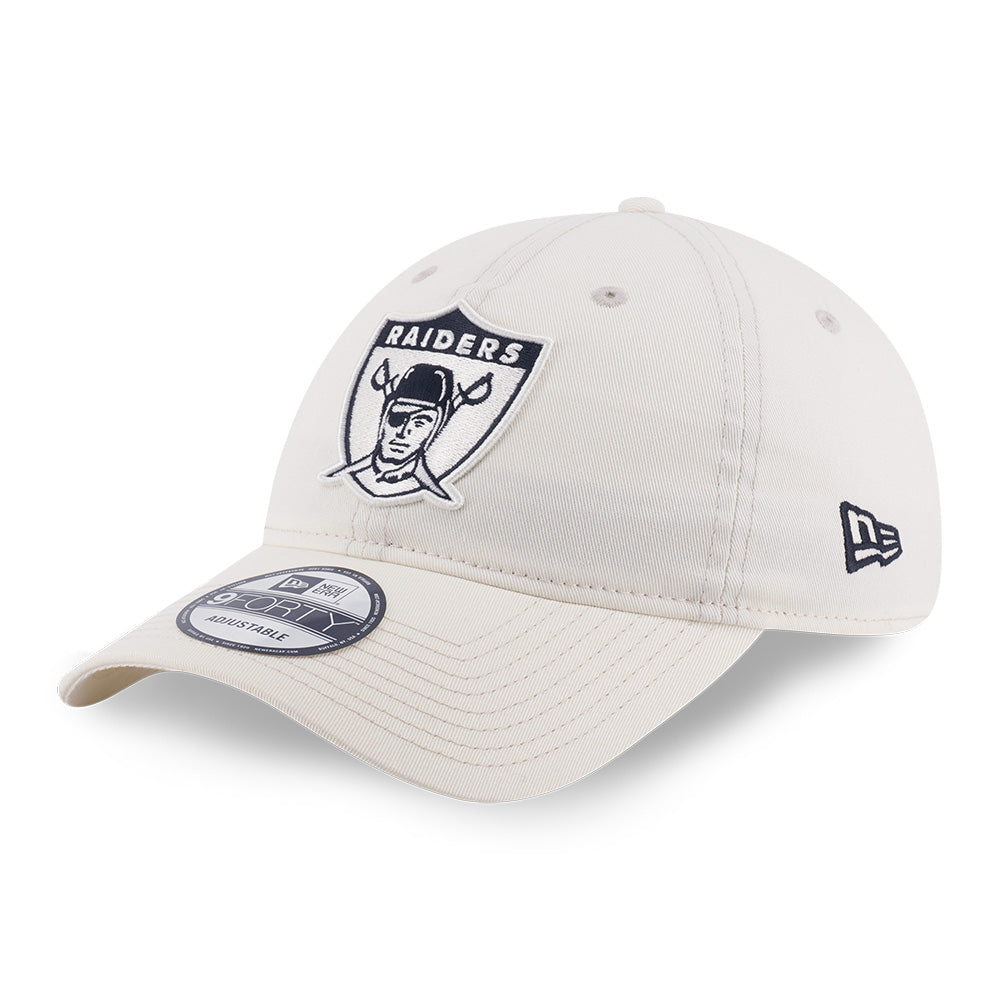 New Era Oakland Raiders Historic Chrome White 9FORTY Unstructured Adjustable Cap