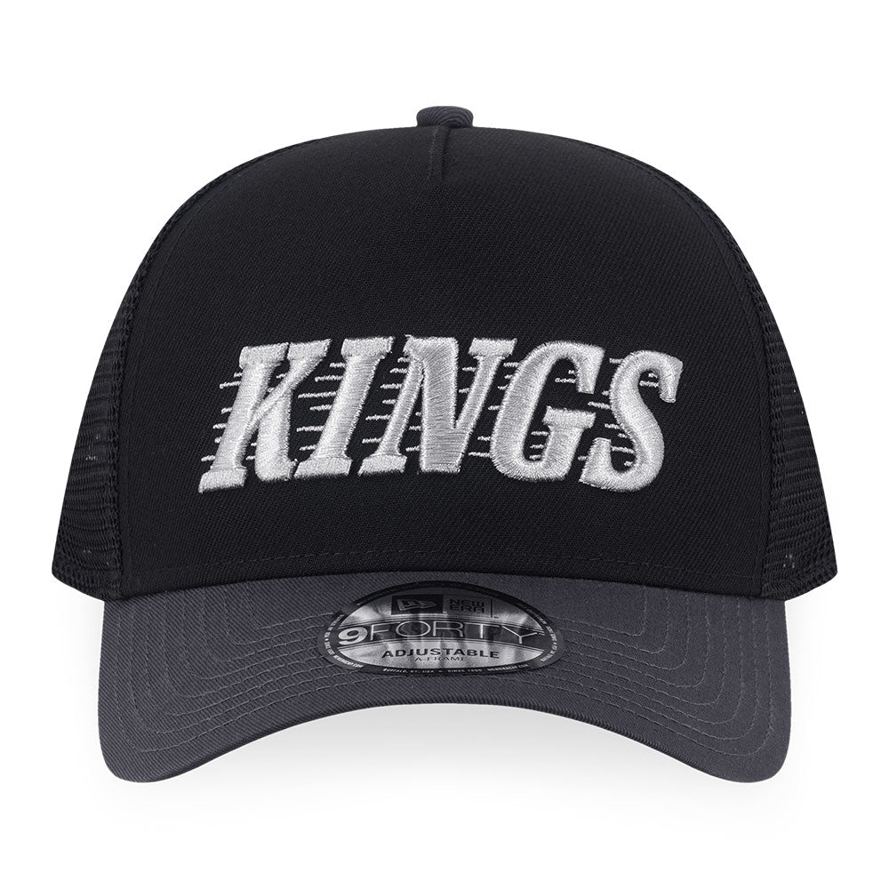 New Era Los Angeles Kings Street Culture Black 9FORTY A-Frame Trucker Snapback Cap