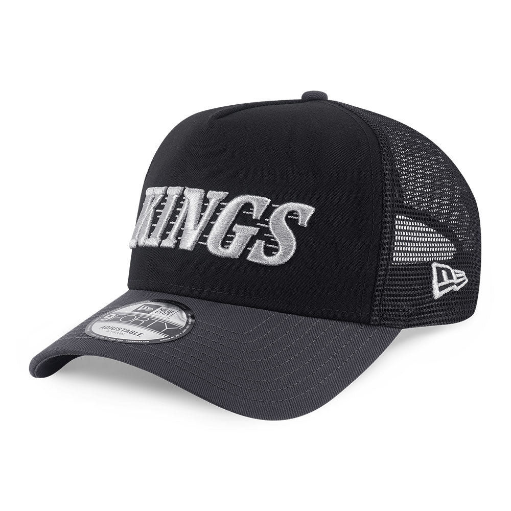 New Era Los Angeles Kings Street Culture Black 9FORTY A-Frame Trucker Snapback Cap
