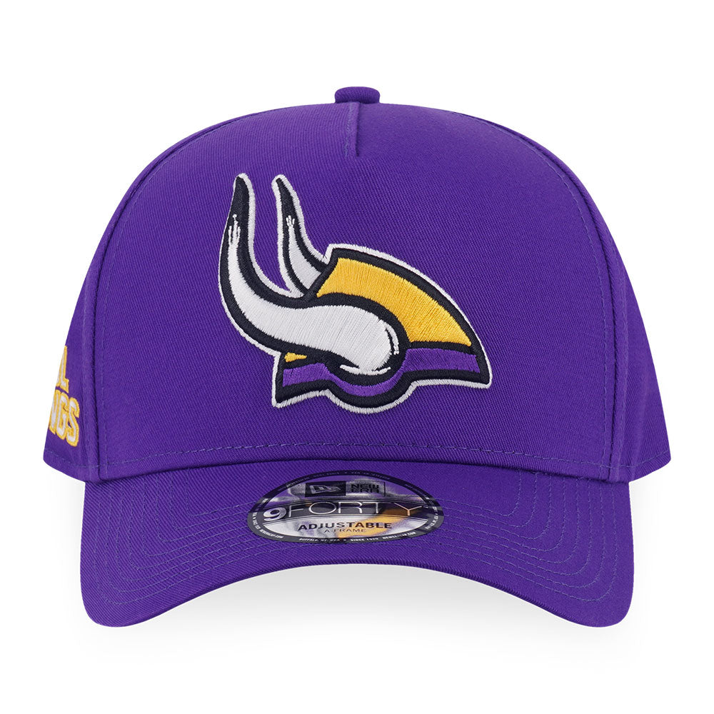 New Era Minnesota Vikings Fun Graphic True Purple 9FORTY A-Frame Snapback Cap