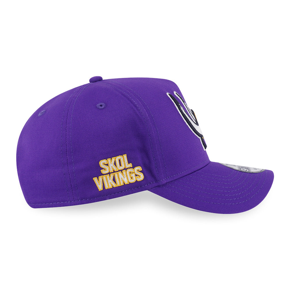 New Era Minnesota Vikings Fun Graphic True Purple 9FORTY A-Frame Snapback Cap