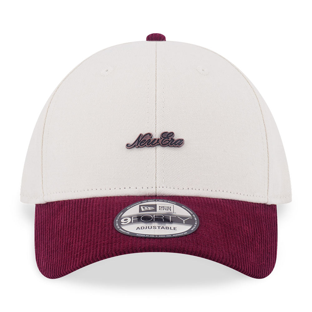 New Era Script Metal Copper Chrome White Maroon 9FORTY Adjustable Cap