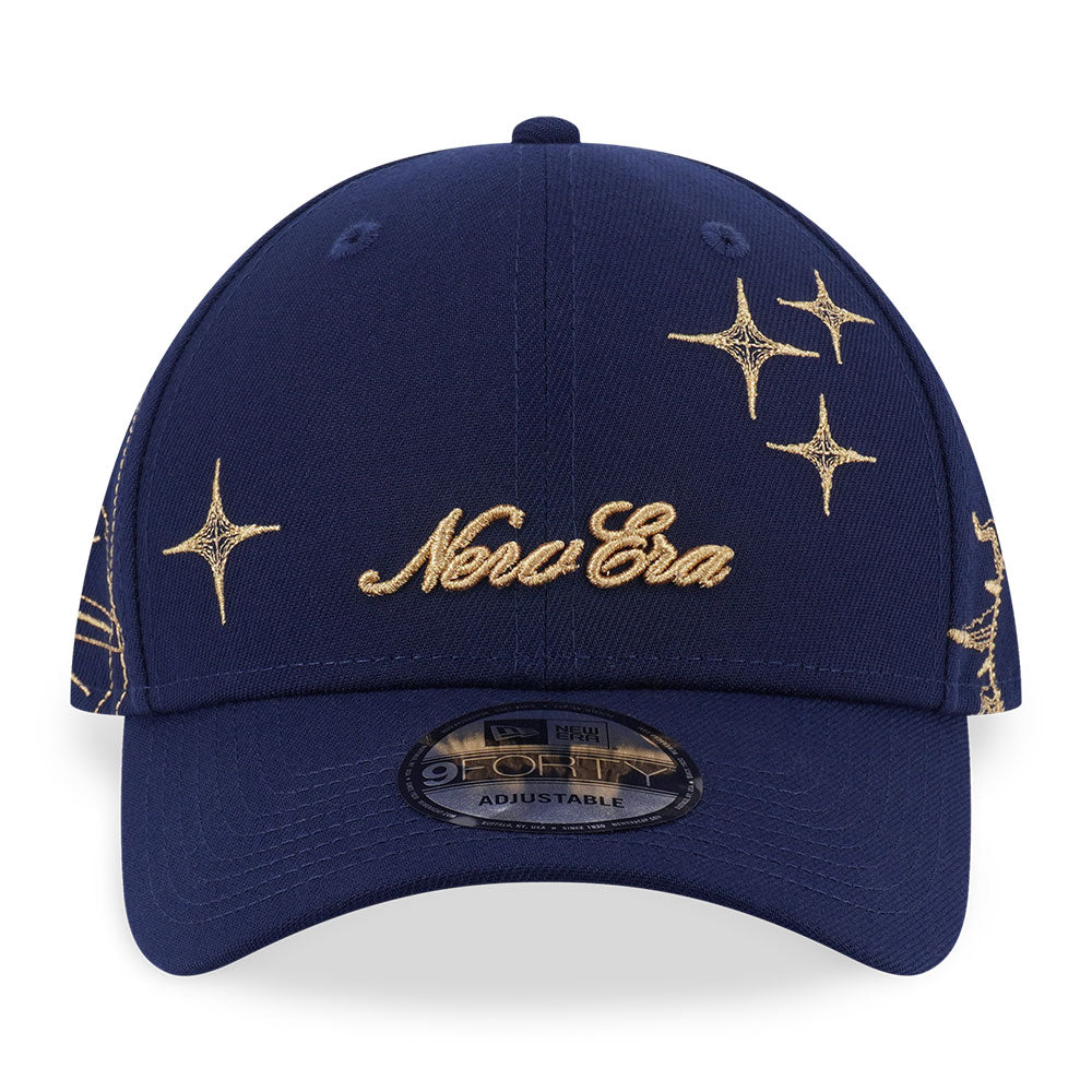 New Era Script Cosmic Craft Oceanside Blue 9FORTY Adjustable Cap