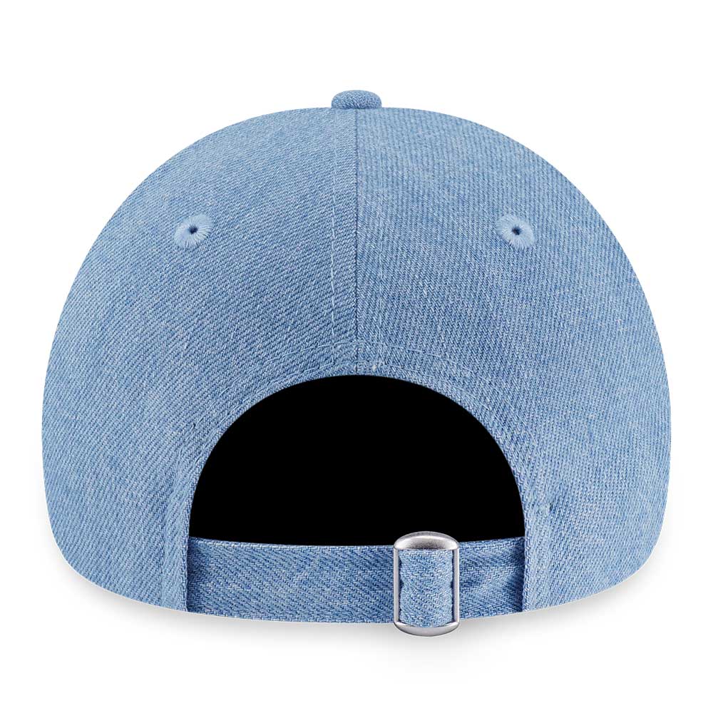 New Era Script FW25 Indigo Blue Denim 9TWENTY Small Adjustable Cap