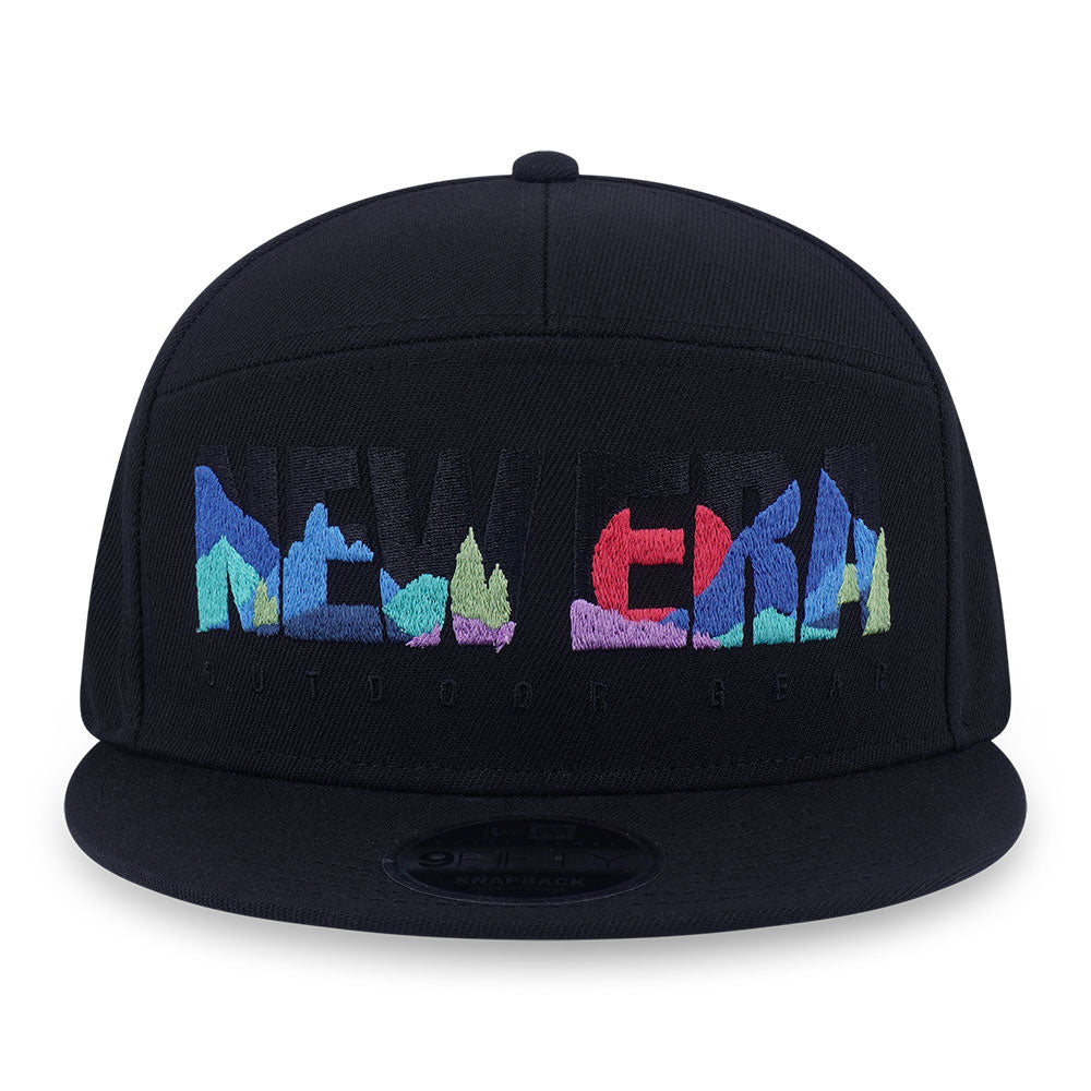 New Era Mountain Logo FW25 Black 9FIFTY Split Panel Snapback Cap